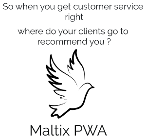 PWA customer service satisfaction refers your business on social media.